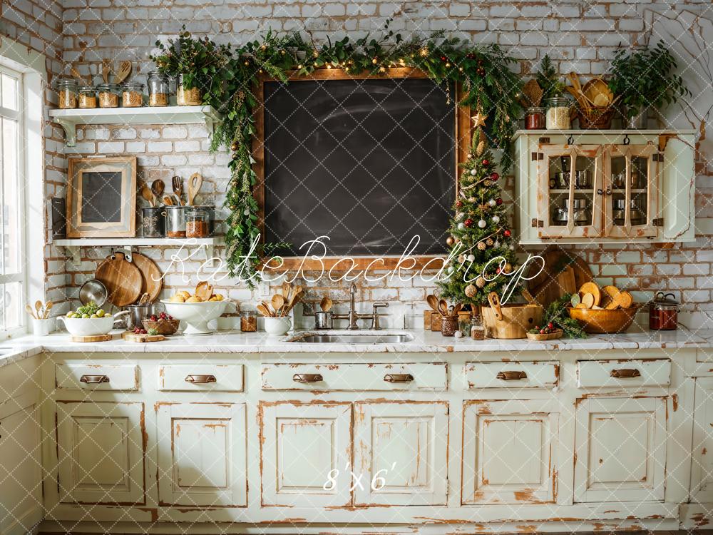 Kate Noël Cuisine Rétro Armoire Tableau noir Toile de fond conçue par Emetselch - Kate Backdrop FR