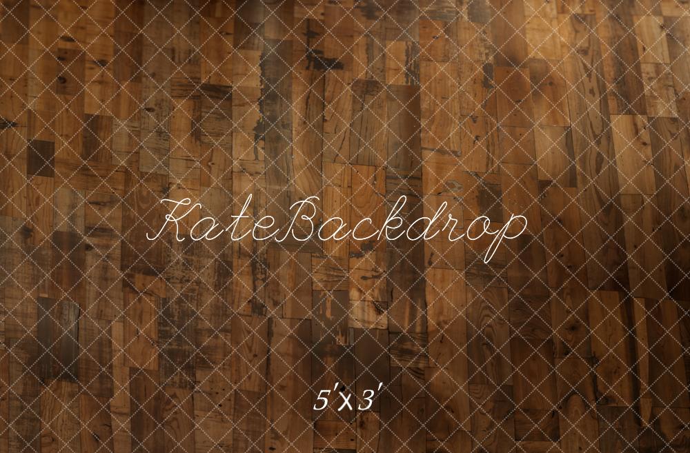 Kate Marron foncé Vintage Parquet Sol Toile de fond conçue par Kate Image - Kate Backdrop FR