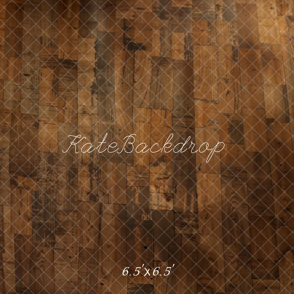 Kate Marron foncé Vintage Parquet Sol Toile de fond conçue par Kate Image - Kate Backdrop FR