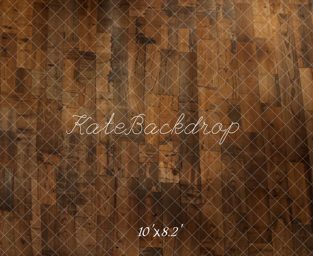 Kate Marron foncé Vintage Parquet Sol Toile de fond conçue par Kate Image - Kate Backdrop FR