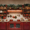 Kate Noël Cuisine Armoires Rouge Décors Toile de fond conçue par Emetselch - Kate Backdrop FR
