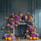 Kate Automne Arche de Fleurs Bleu Mur Vintage Toile de fond conçue par Emetselch - Kate Backdrop FR