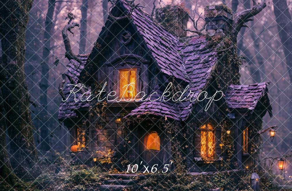 Kate Halloween Nuit Vieille Cabane Forêt Toile de fond conçue par Emetselch - Kate Backdrop FR