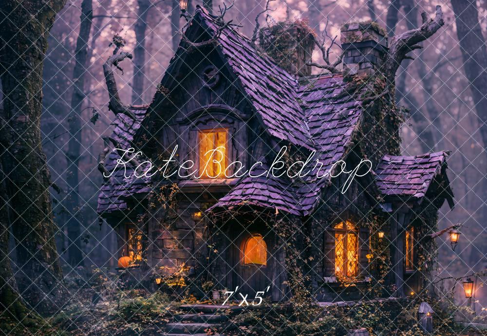Kate Halloween Nuit Vieille Cabane Forêt Toile de fond conçue par Emetselch - Kate Backdrop FR