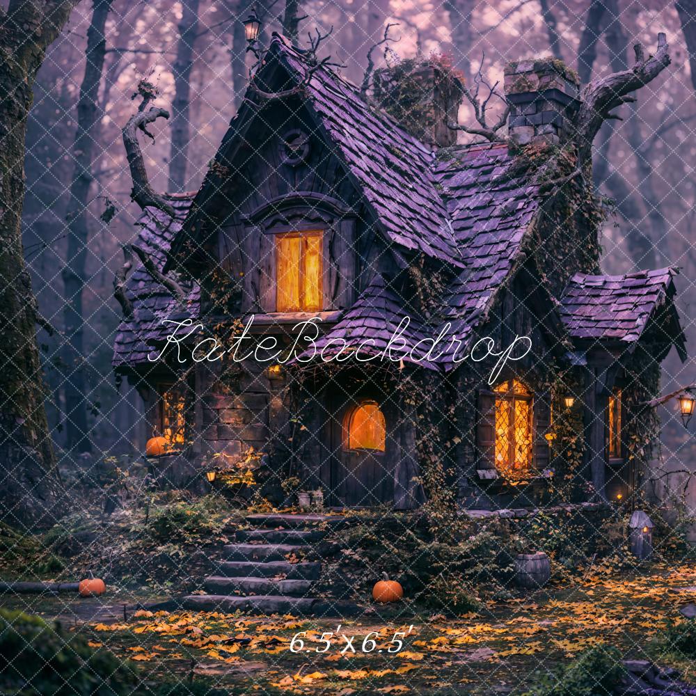 Kate Halloween Nuit Vieille Cabane Forêt Toile de fond conçue par Emetselch - Kate Backdrop FR