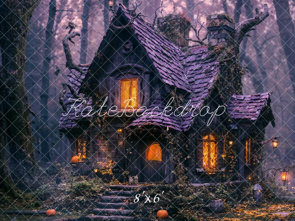 Kate Halloween Nuit Vieille Cabane Forêt Toile de fond conçue par Emetselch - Kate Backdrop FR