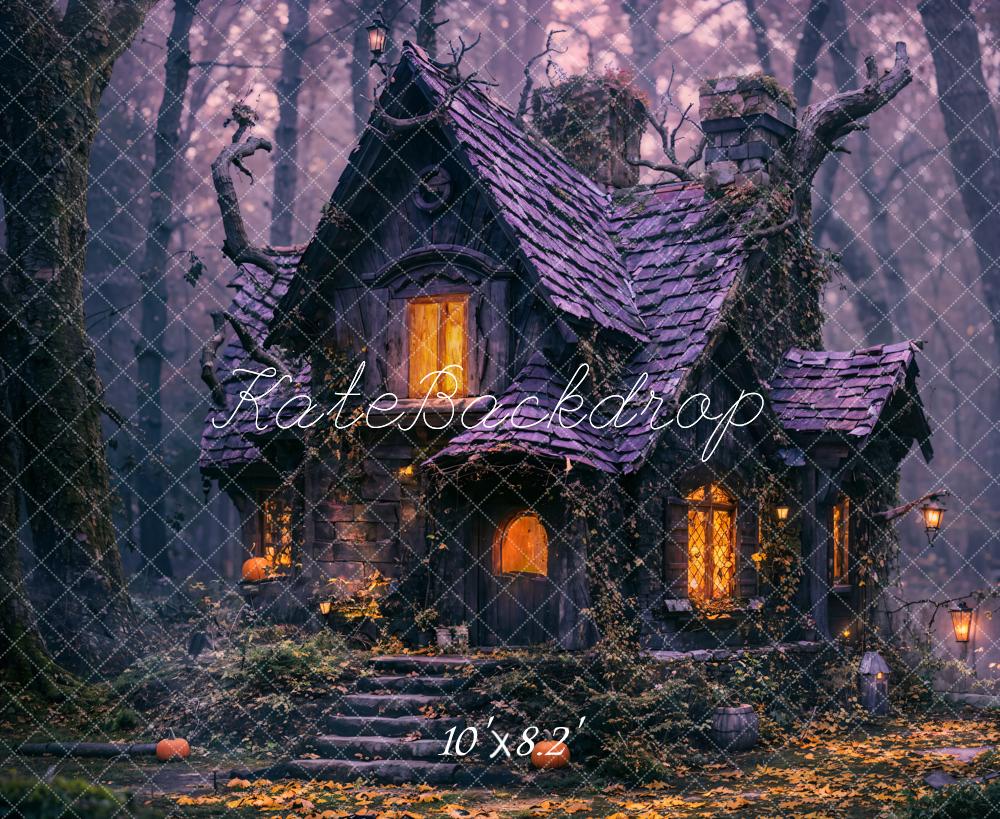 Kate Halloween Nuit Vieille Cabane Forêt Toile de fond conçue par Emetselch - Kate Backdrop FR