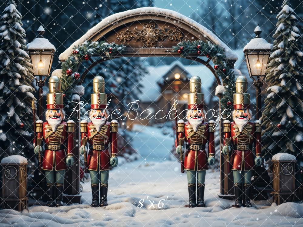 Kate Noël Casse-Noisette Arche Neige Lampadaire Toile de fond conçue par Emetselch - Kate Backdrop FR