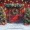 Kate Arbre de Noël Rouge Grange Porte Neige Toile de fond conçue par Emetselch - Kate Backdrop FR