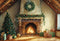 Kate Sapin de Noël Cheminée Cadeaux Toile de fond conçue par GQ - Kate Backdrop FR