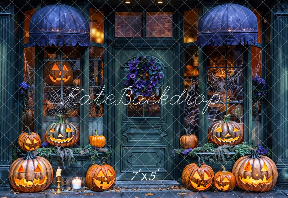 Kate Halloween Magasin Citrouille Lanternes Toile de fond conçue par Emetselch - Kate Backdrop FR