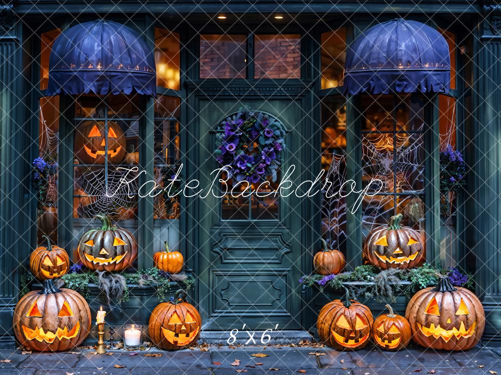 Kate Halloween Magasin Citrouille Lanternes Toile de fond conçue par Emetselch - Kate Backdrop FR