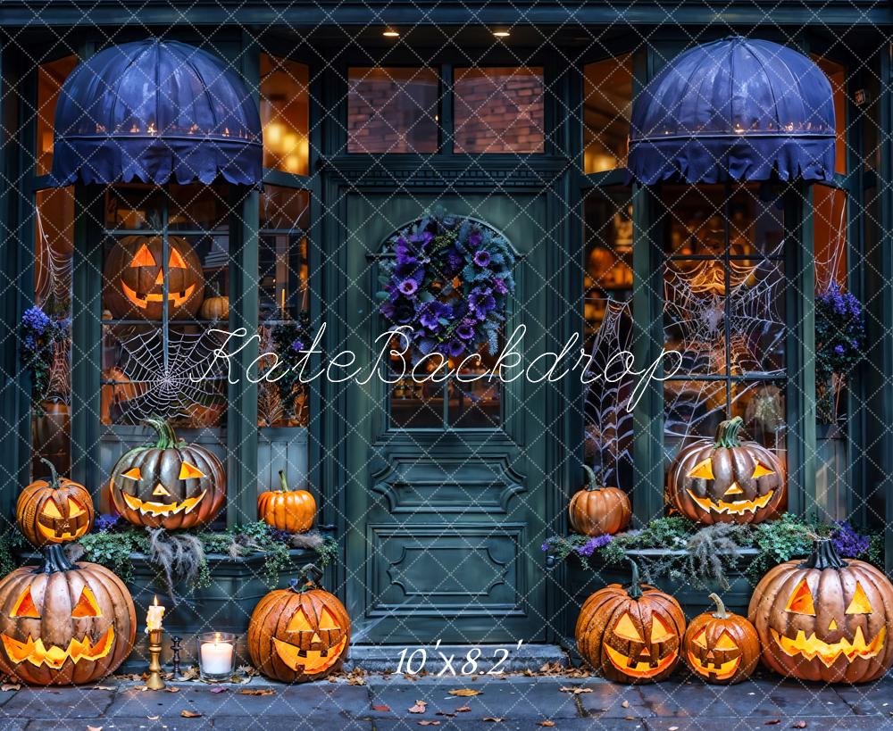 Kate Halloween Magasin Citrouille Lanternes Toile de fond conçue par Emetselch - Kate Backdrop FR