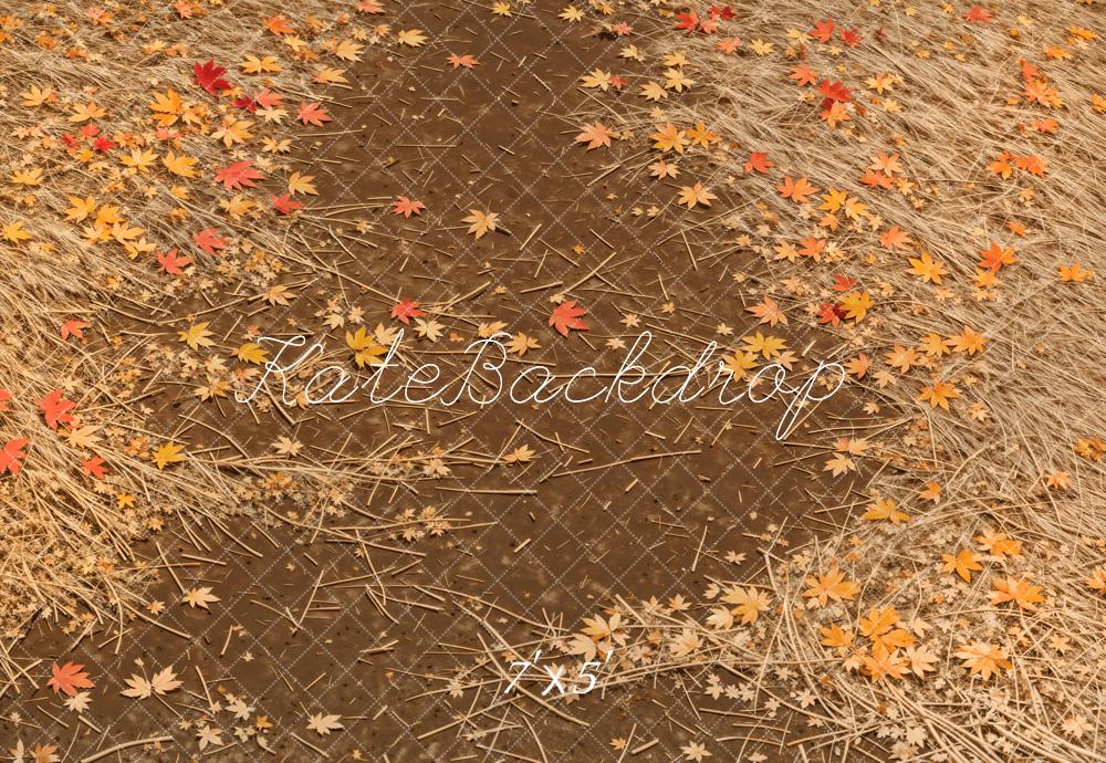 Kate Automne Feuilles d'érable Chemin Sol Toile de fond conçue par Kate Image - Kate Backdrop FR