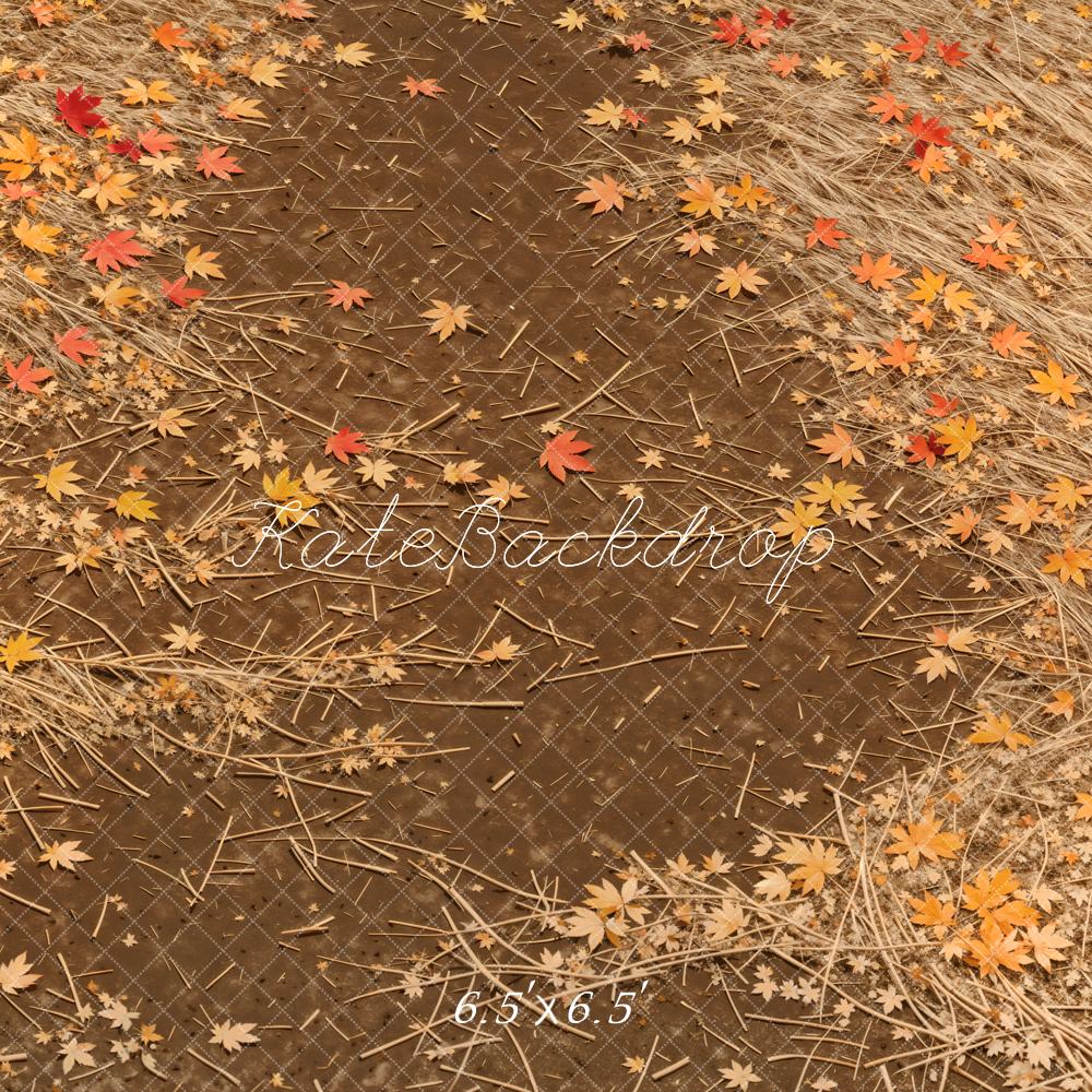 Kate Automne Feuilles d'érable Chemin Sol Toile de fond conçue par Kate Image - Kate Backdrop FR