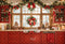 Kate Noël Cuisine Rouge Rétro Armoires Fenêtre Toile de fond conçue par Emetselch - Kate Backdrop FR