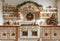 Kate Noël Cuisine Abricot Armoire Plats Toile de fond conçue par Emetselch - Kate Backdrop FR