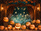 Kate Halloween Citrouille Étoile Lumières Arche Toile de fond conçue par Emetselch - Kate Backdrop FR