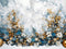 Kate Décors Doré Bleu Noël Fleurs Toile de fond conçue par Patty Robert - Kate Backdrop FR