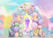 Kate Dinosaure Pastel Cake smash Arche Ballons Toile de fond conçue par Mini MakeBelieve - Kate Backdrop FR