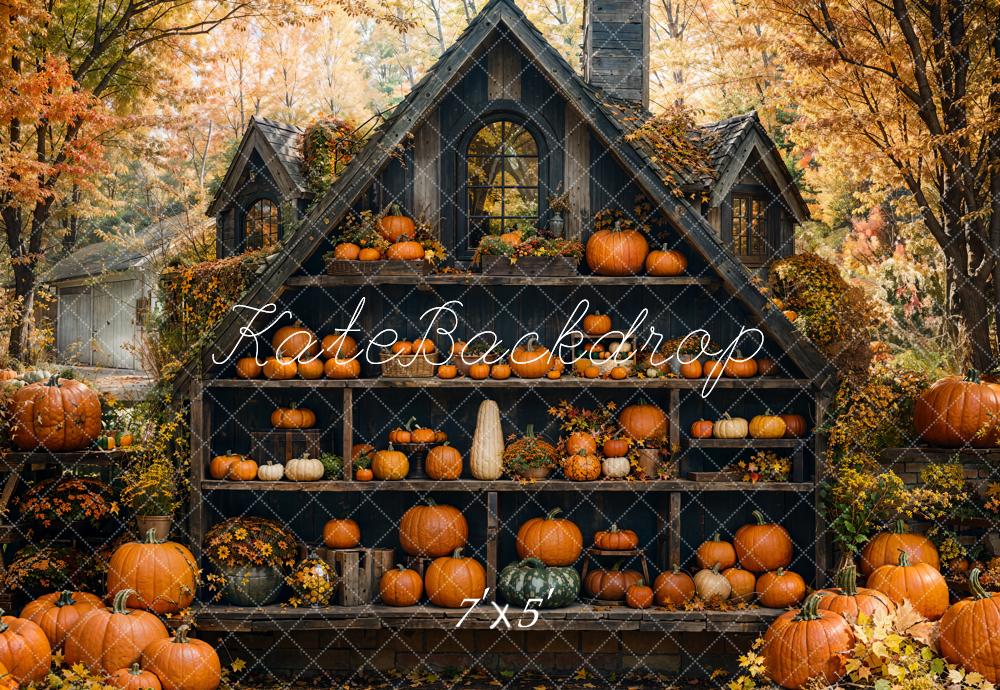 Kate Automne Citrouilles Armoire Cabine Forêt Toile de fond conçue par Emetselch - Kate Backdrop FR