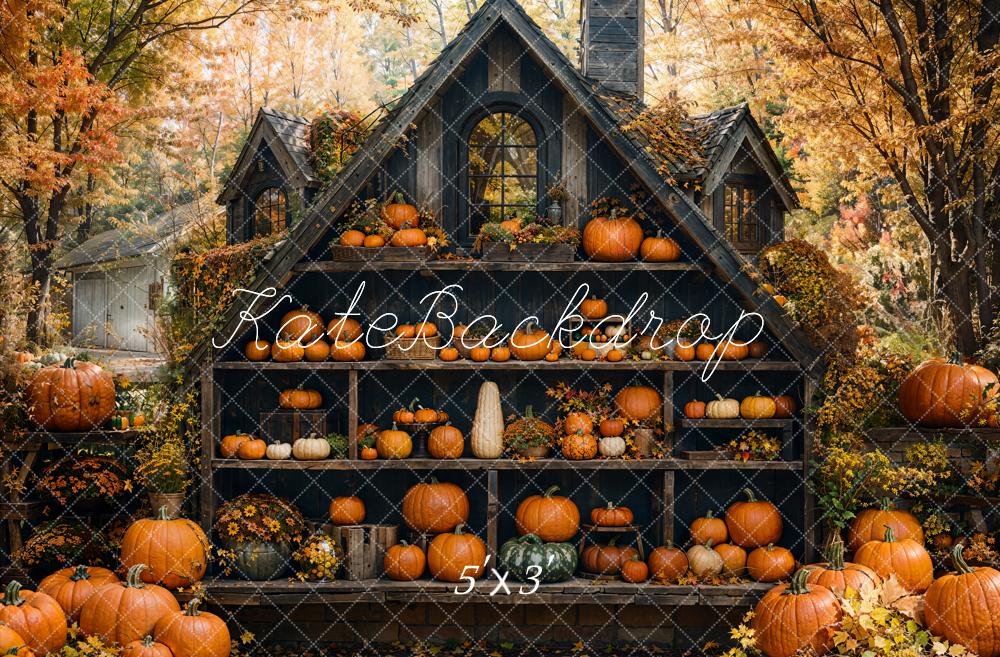 Kate Automne Citrouilles Armoire Cabine Forêt Toile de fond conçue par Emetselch - Kate Backdrop FR