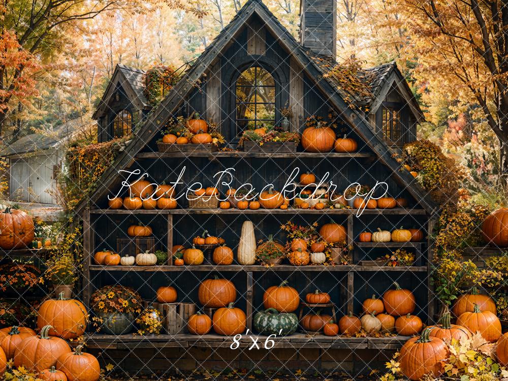 Kate Automne Citrouilles Armoire Cabine Forêt Toile de fond conçue par Emetselch - Kate Backdrop FR