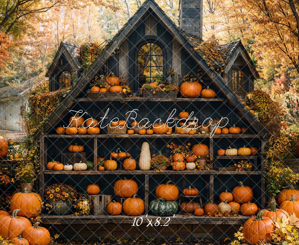 Kate Automne Citrouilles Armoire Cabine Forêt Toile de fond conçue par Emetselch - Kate Backdrop FR