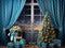 Kate Sapin de Noël Fenêtre Bleu Rideaux Cadeaux Toile de fond conçue par Emetselch - Kate Backdrop FR