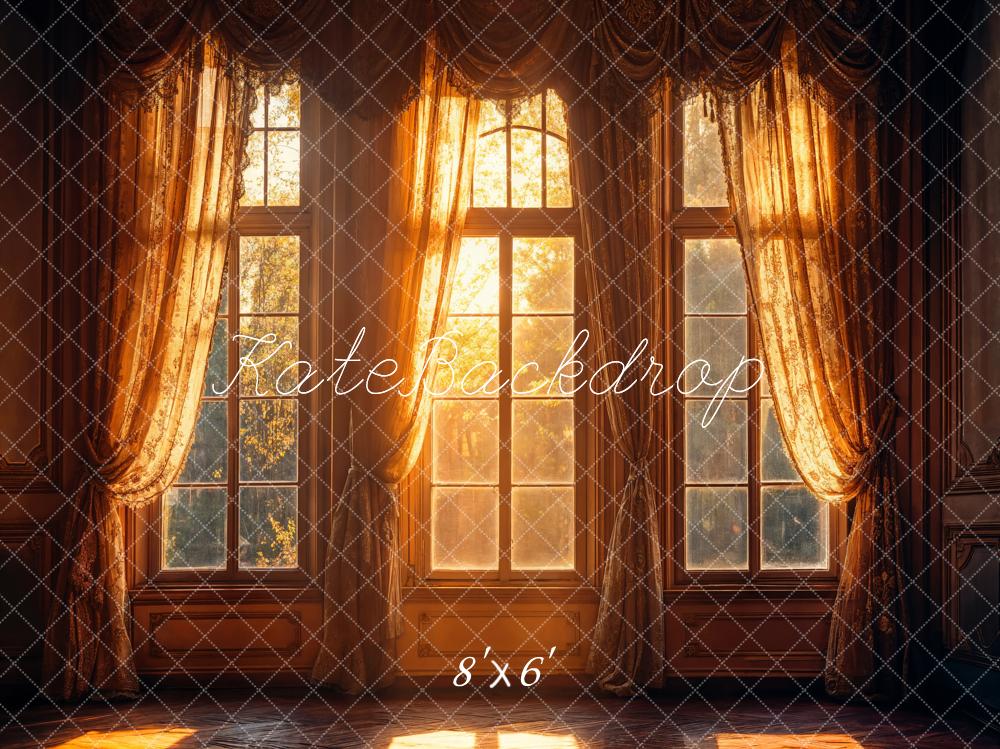 Kate Automne Vintage Rideaux Fenêtre Soleil Toile de fond conçue par Emetselch - Kate Backdrop FR
