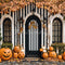 Kate Halloween Rayé Noir et Blanc Porte Citrouille Toile de fond conçue par Emetselch - Kate Backdrop FR