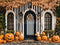 Kate Halloween Rayé Noir et Blanc Porte Citrouille Toile de fond conçue par Emetselch - Kate Backdrop FR