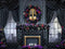 Kate Halloween Chambre Squelette Cheminée Toile de fond conçue par Mini MakeBelieve - Kate Backdrop FR