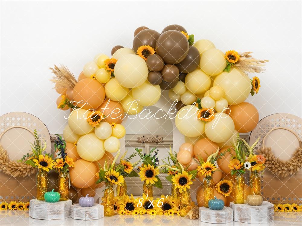 Kate Tournesol Ballons Cake smash Enfant Toile de fond conçue par Mini MakeBelieve - Kate Backdrop FR