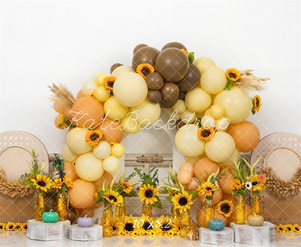 Kate Tournesol Ballons Cake smash Enfant Toile de fond conçue par Mini MakeBelieve - Kate Backdrop FR