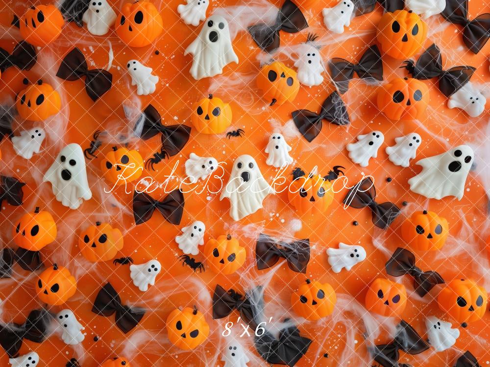 Kate Festif Halloween Citrouilles Fantômes Toile de fond conçue par Patty Robert - Kate Backdrop FR
