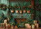 Kate Élégant Vert Noël Cheminée Cadeaux Toile de fond conçue par Patty Robert - Kate Backdrop FR