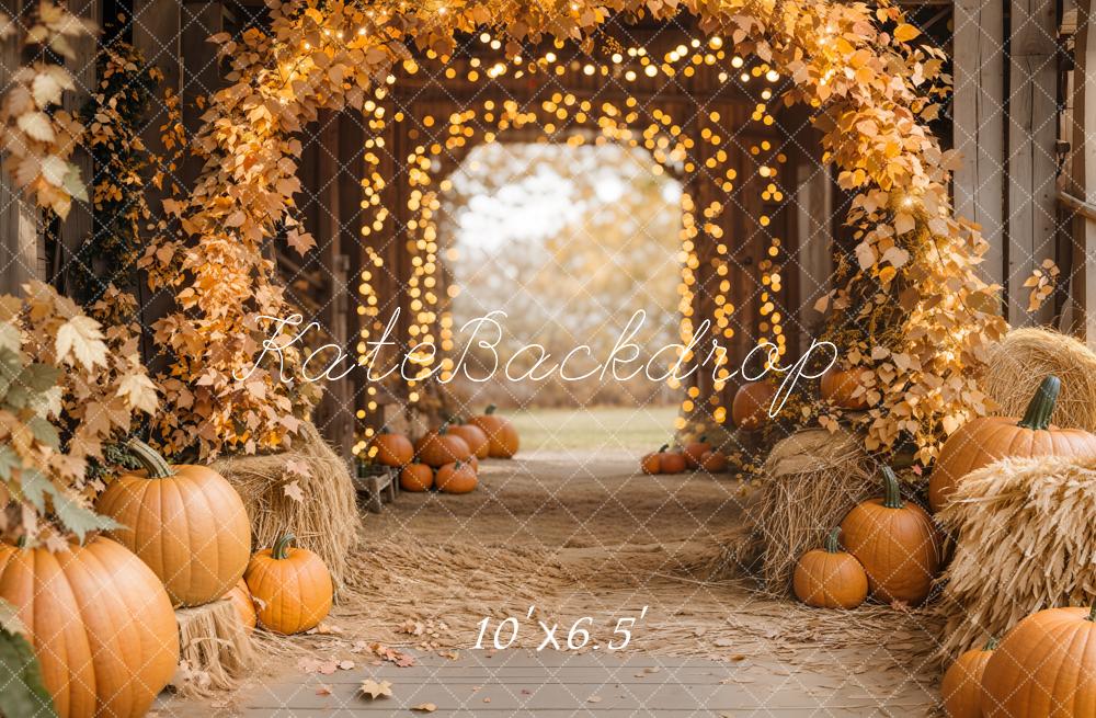 Kate Automne Érable Arche Citrouilles Grange Toile de fond conçue par Emetselch - Kate Backdrop FR