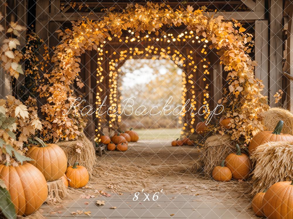 Kate Automne Érable Arche Citrouilles Grange Toile de fond conçue par Emetselch - Kate Backdrop FR