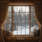 Kate Hiver Fenêtre Scène de neige Rideau Toile de fond conçue par Emetselch - Kate Backdrop FR