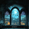 Kate Halloween Château gothique Lune Fenêtre Toile de fond conçue par Emetselch - Kate Backdrop FR