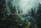 Kate Sapin de Noël Forêt Vert Brouillard Toile de fond conçue par Megan Leigh - Kate Backdrop FR