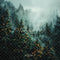 Kate Sapin de Noël Forêt Vert Brouillard Toile de fond conçue par Megan Leigh - Kate Backdrop FR
