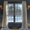 Kate Hiver Fenêtre Mur Gris Rideaux Toile de fond conçue par Megan Leigh - Kate Backdrop FR