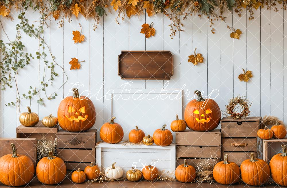 Kate Halloween Citrouille Automne Récolte Toile de fond conçue par Emetselch - Kate Backdrop FR