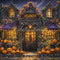 Kate Halloween Maison hantée Lumière Citrouilles Toile de fond conçue par Emetselch - Kate Backdrop FR