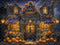 Kate Halloween Maison hantée Lumière Citrouilles Toile de fond conçue par Emetselch - Kate Backdrop FR