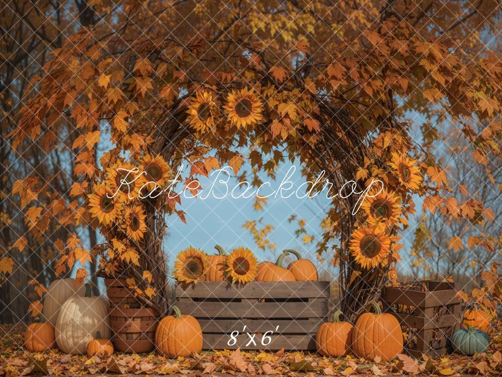 Kate Automne Tournesol Arche Feuilles d'érable Toile de fond conçue par Emetselch - Kate Backdrop FR