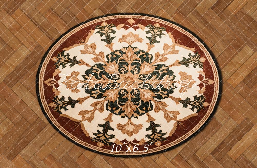Kate Rond Rétro Floral Tapis de sol Toile de fond conçue par Emetselch - Kate Backdrop FR