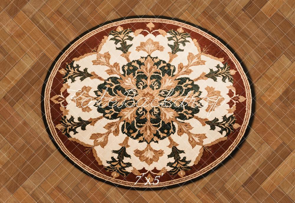 Kate Rond Rétro Floral Tapis de sol Toile de fond conçue par Emetselch - Kate Backdrop FR